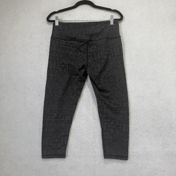 Prana Leggings Womens Small Gray Geometric Print Capri Yoga Athletic cropped - Picture 5 of 6